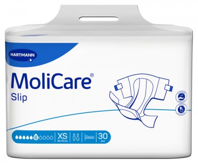 KALHOTKY ZALEPOVACÍ MOLICARE 6 KAPEK XS BOKY 40-70CM,1367ML,30KS