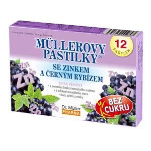 Dr.Muller Müllerovy pastilky se zinkem bez cukru 12ks