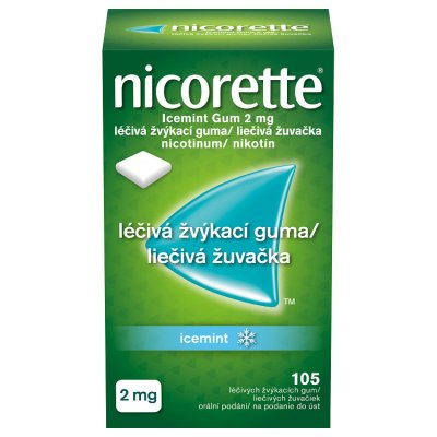 Nicorette Icemint Gum 2 mg léčivá žvýkací guma 105 žvýkaček