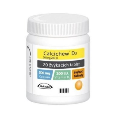 CALCICHEW D3 500 MG/ 200 IU - 500MG/200IU TBL MND 20