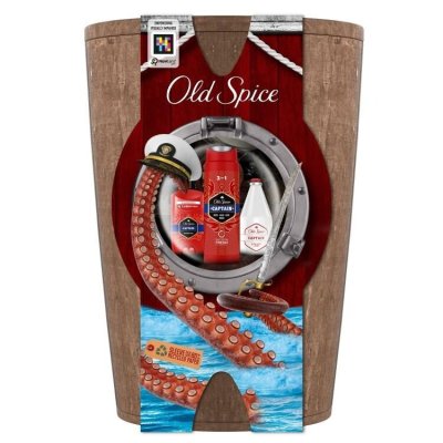 Old Spice Pro Muže, V Dřevěném Soudku S Tuhým Deodorantem, Sprchovým Gelem A Vodou Po Holení Captain