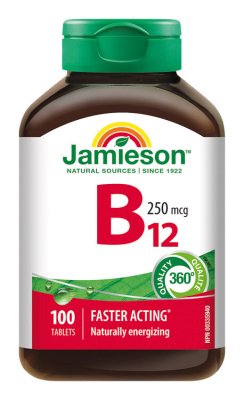 Jamieson Vitamín B12 metylkobalamín 250 μg 100 tablet Jamieson Vitamín B12 metylkobalamín 250 μg 100 tablet