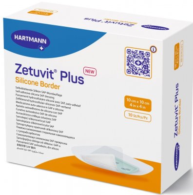 ZETUVIT PLUS SILICONE BORDER 10X10CM,10KS