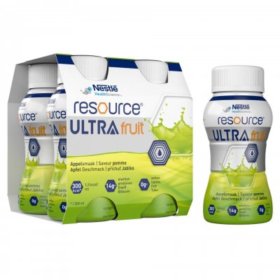 RESOURCE ULTRA FRUIT JABLKO perorální roztok 4X200ML