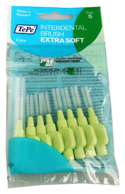 Tepe Mezizubní kartáčky EXTRA SOFT světle zelené 0,8 mm sáček 8 ks