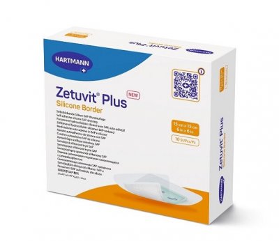 ZETUVIT PLUS SILICONE BORDER 15X15 CM,10 KS