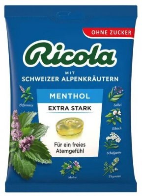 RICOLA Mentol Extra silný bez cukru 75g