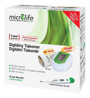 Microlife BP 3AG1 Automatický tlakoměr s teploměrem MT 3001 Microlife BP 3AG1 Automatický tlakoměr s teploměrem MT 3001