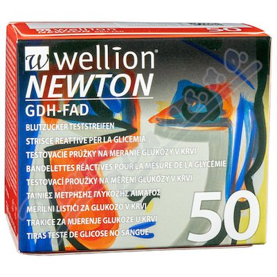 Wellion NEWTON testovací proužky Ke glukometru Wellion NEWTON GDH-FAD, 50 ks