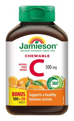 Jamieson Vitamin C 500 mg pomeranč 120 cucacích tablet Jamieson Vitamin C 500 mg pomeranč 120 cucacích tablet