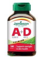 Jamieson Vitamíny A+D Premium 10 000/800 IU 100 kapslí