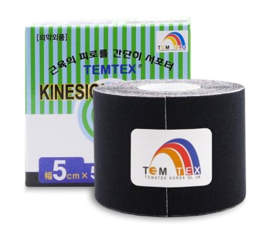 Tejp. TEMTEX kinesio tape černá 5cmx5m