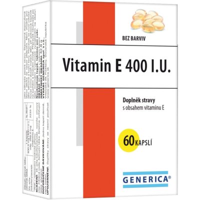 Generica Vitamin E 400 I.U. 60 kapslí Generica Vitamin E 400 I.U. 60 kapslí
