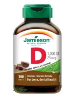 Jamieson Vitamín D3 1000 IU příchuť čokoláda 100 cucacích tablet