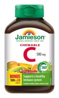 Jamieson Vitamin C 500 mg 3 ovocné příchutě 120 cucacích tablet Jamieson Vitamin C 500 mg 3 ovocné příchutě 120 cucacích tablet