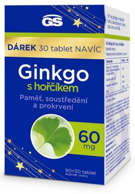 GS Ginkgo 60mg s hořčíkem tbl.90+30 dárek