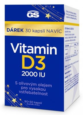 GS Vitamin D3 2000 IU cps.90+30 dárek