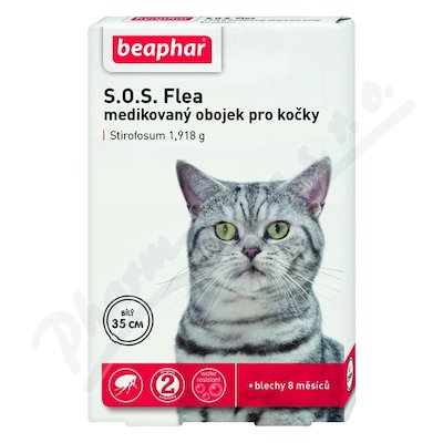 Beaphar SOS Flea 1.918 g medikovaný obojek pro kočky 35cm