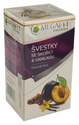 Megafyt Švestky se skořicí & vanilkou ovocný čaj porcovaný 20x2 g