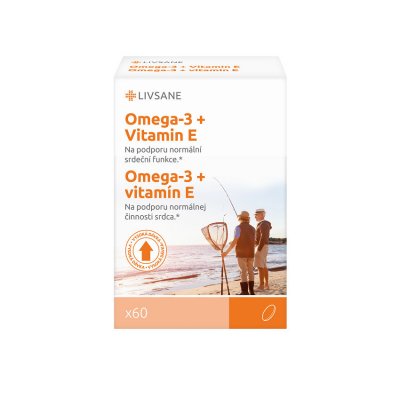 LIVSANE Omega3 rybí olej + Vitamin E kapsle 60 ks