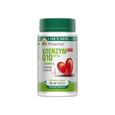 BIO Pharma Koenzym Q10 Forte 60mg+Vitamin E 30+30 tobolek BIO Pharma Koenzym Q10 Forte 60mg+Vitamin E 30+30 tobolek
