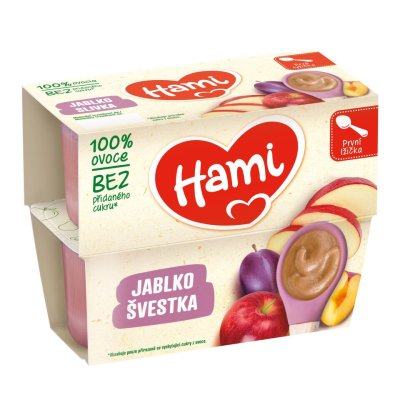 Hami 100% ovoce švestka a jablko první lžička 4x100g