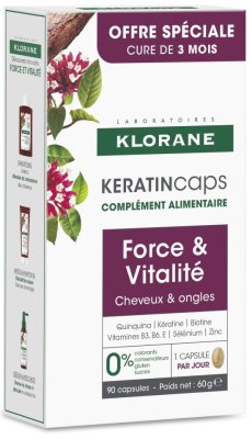 KLORANE Keratincaps Síla a vitalita cps.90