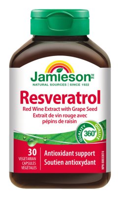 Jamieson Resveratrol 50 mg extrakt z červeného vína 30 kapslí