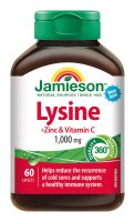 Jamieson Lysin 1000 mg se zinkem a vitaminem C 60 tablet Jamieson Lysin 1000 mg se zinkem a vitaminem C 60 tablet