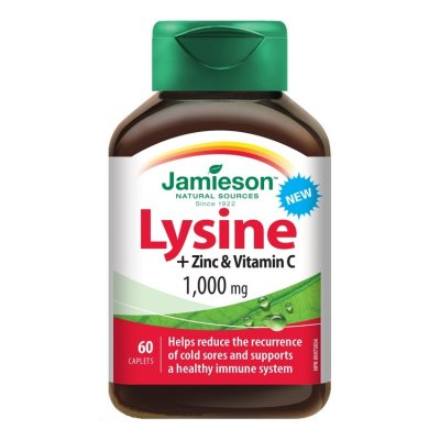 Jamieson Lysin 1000 mg se zinkem a vitaminem C 60 tablet