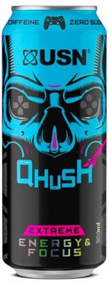 USN Qhush Energy Drink 500 ml blue gaming