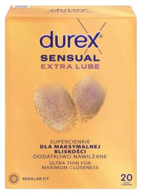 DUREX Sensual Extra Lube prezervativ 20ks