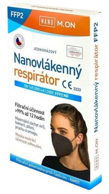 NANO M.ON nanovlákenný respirátor FFP2 černý 5ks