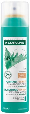 KLORANE Suchý šampon s kopřivou-tmavé vlasy 150ml