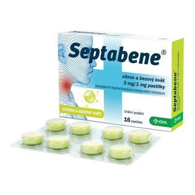 SEPTABENE CITRON A BEZOVÝ KVĚT - 3MG/1MG PAS 16