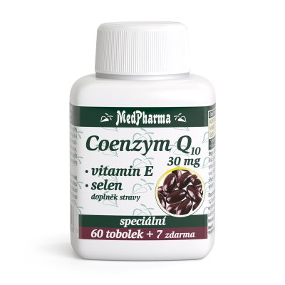 Medpharma Coenzym Q10 30 mg + vitamín E + selen 67 tobolek