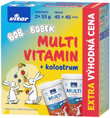 Vitar Multivitamin+kolostrum Bob a Bobek tbl.2x45