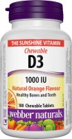 Webber Naturals D3 1000 IU 180 tbl natural orange