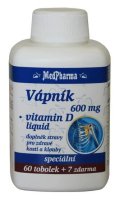 Medpharma Vápník 600 mg + Vitamín D liquid 67 tobolek