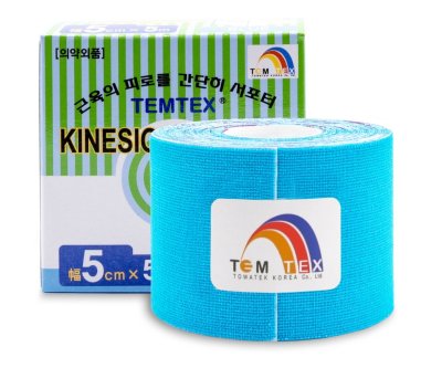 TEMTEX Kinesio tape Tourmaline 5 cm x 5 m tejpovací páska modrá