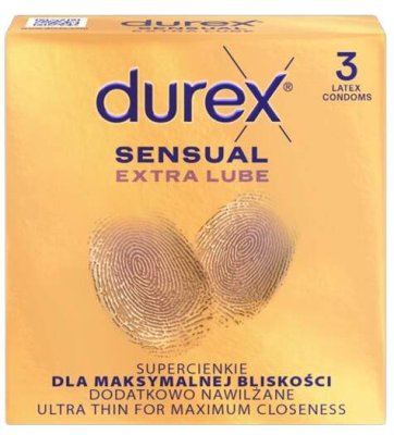 DUREX Sensual Extra Lube prezervativ 3ks