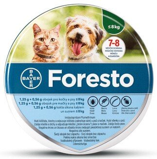 Foresto 1.25g+0.56g obojek kočky+psy do 8kg 38cm