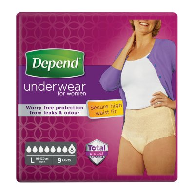 Depend Super pro ženy L natahovací kalhotky 9 ks