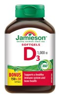 Jamieson Vitamín D3 1000 IU 180 kapslí