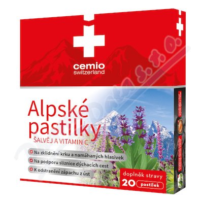 Cemio Alpské pastilky Šalvěj a vitamin C 20pastilek