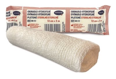 Hartmann Obinadlo hydrofilní pletené sterilní 12 cm x 5 m 1 ks