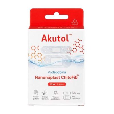 AKUTOL Nanonáplast ChitoFib Voděodolné balení 15ks