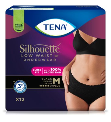 TENA SILHOUETTE PLUS BLACK M KALHOTKY ABSORPČNÍ NATAHOVACÍ,BOKY 75-100CM,810ML