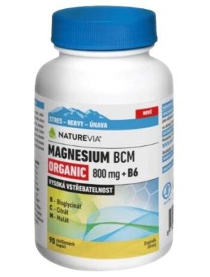 NatureVia Magnesium Organic BCM 800mg +B6 cps.90