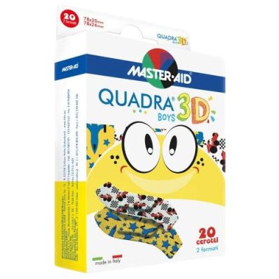 QUADRA 3D Chlapci Dětská barev. náplast 2vel. 20ks